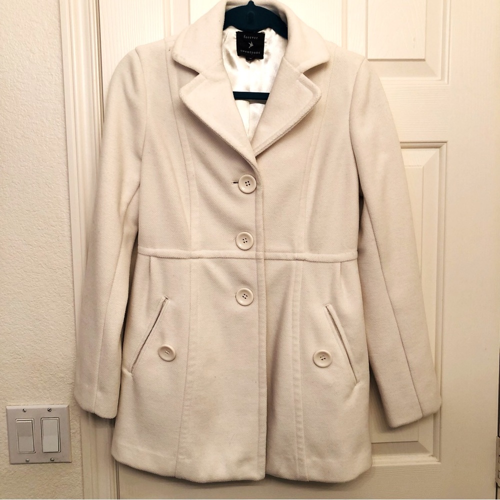 White Pea Coat 🧥